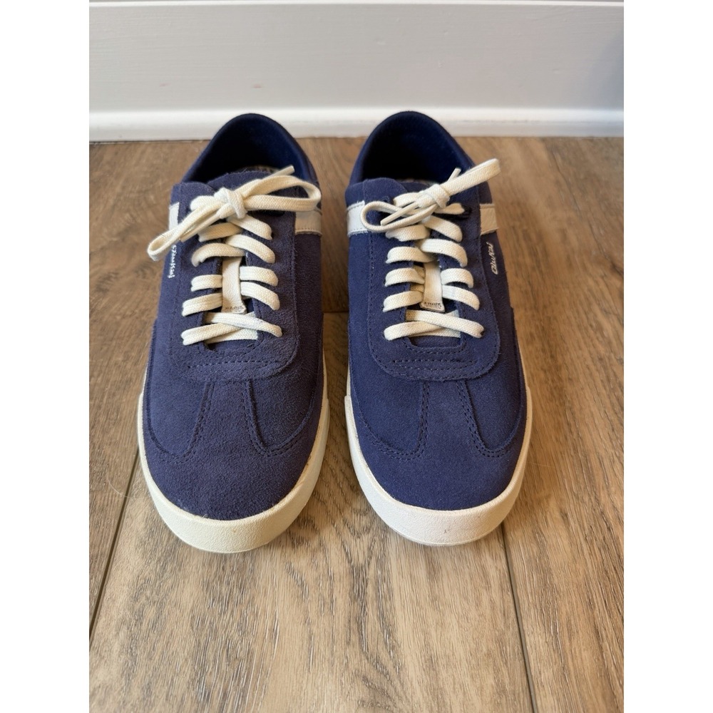 OluKai Ha'upu Sneaker Women 6.5 Blue Excellent Suede Lace Up 20493-5418